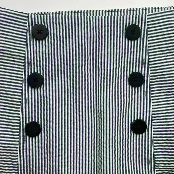 Urban Outfitters Women's Medium Saliorette Striped Mini Skirt Navy Blue White - Picture 3 of 9